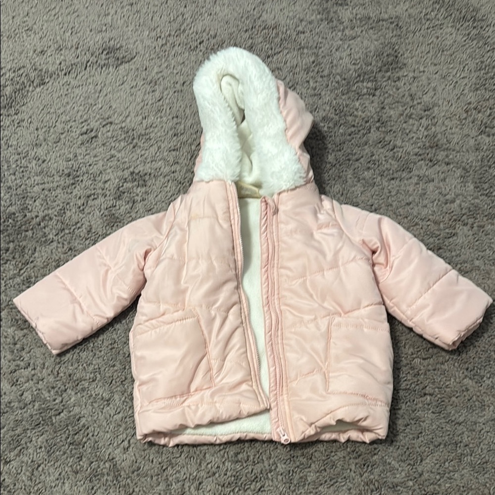 First Impressions Pink and White Puffer Jacket